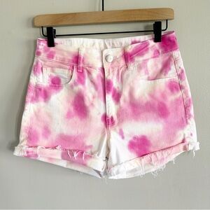 American Eagle Outfitters Pink Tie-Dye Jean Shorts
